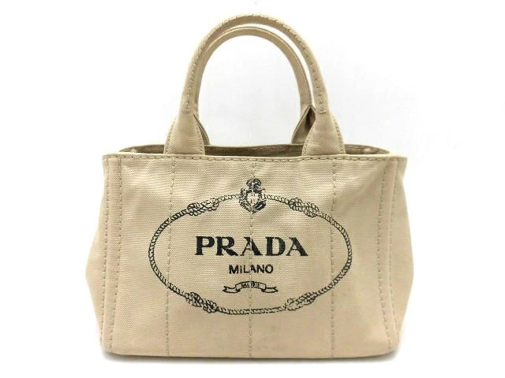 Prada Canapa handbag canvas Beige Cream strap